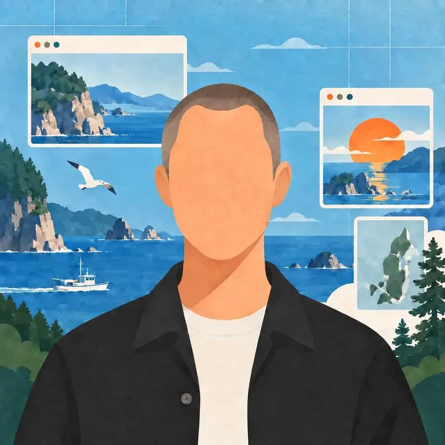 Illustrated portrait of Vincent