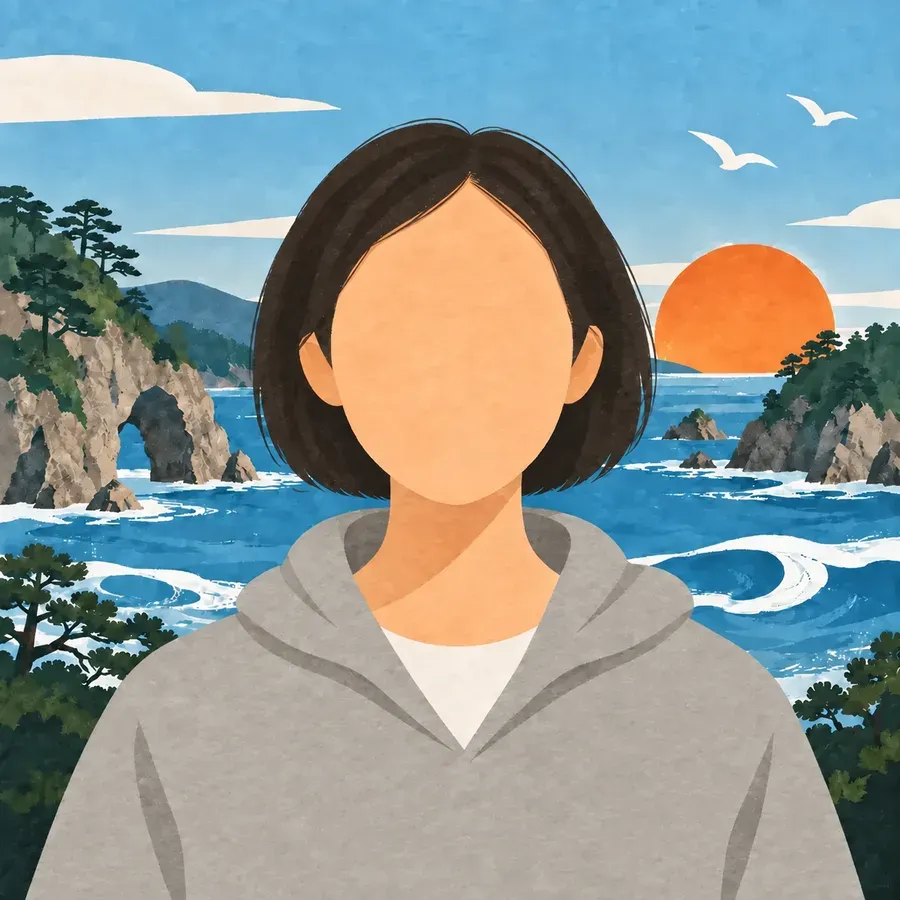Illustrated portrait of Yukari